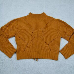 Dolls Kill orange sweater textured knit with corseted back detail L